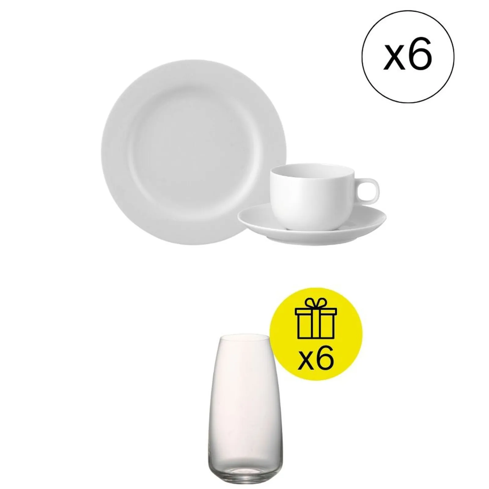 Discount Rosenthal Ikonisches Frühstücks-Set für 6, 18-tlg. Geschirr-Set mit Geschenk