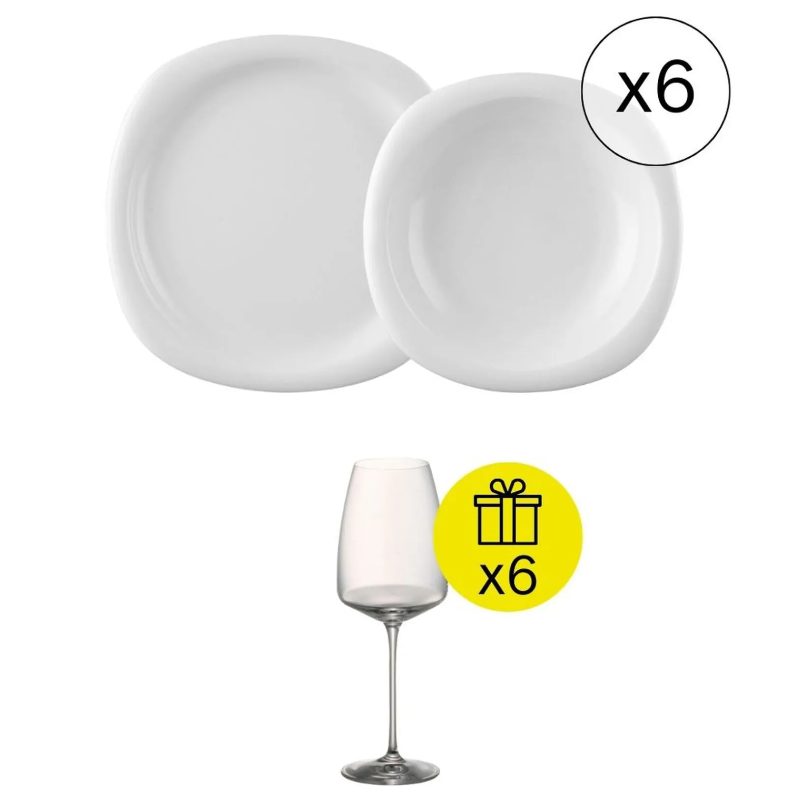 Discount Rosenthal Ikonisches Tafelservice für 6, 12-tlg. Geschirr-Set mit Geschenk