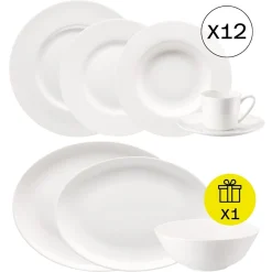 Clearance Rosenthal Klassisches Frühstücks-Set für 12, 60-tlg. Geschirr-Set mit Geschenk
