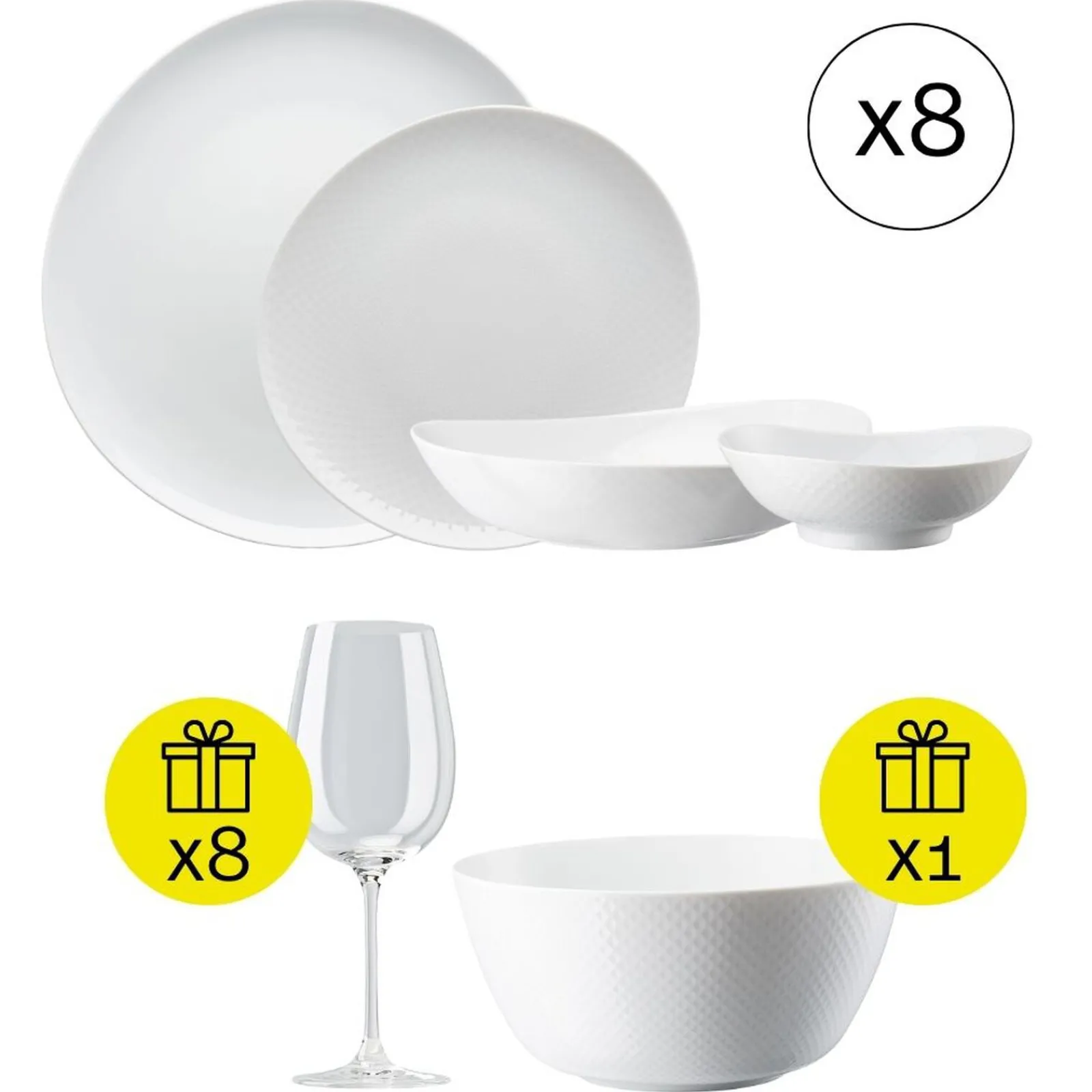 Sale Rosenthal Modernes Tafelservice für 8, 32-tlg. Geschirr-Set mit Geschenk